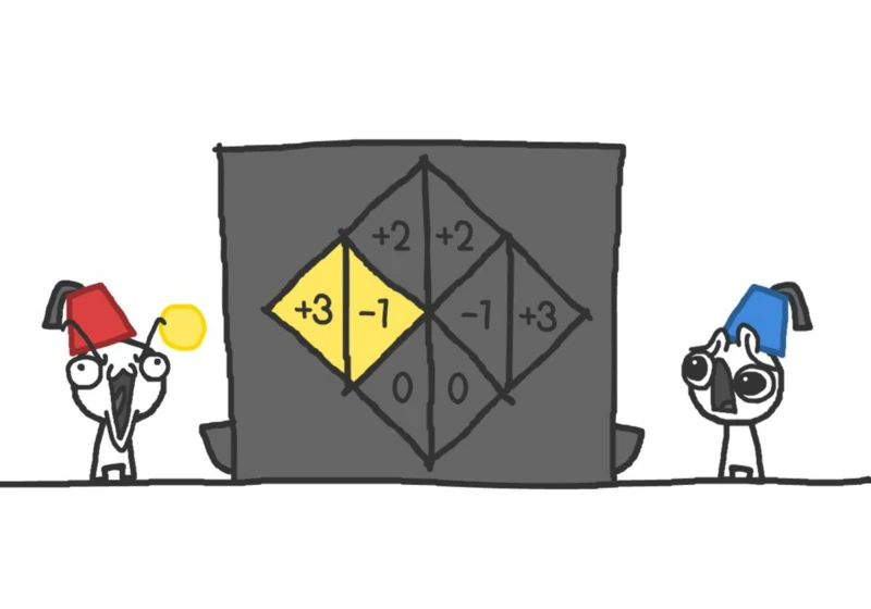 Game theory illustrated by an animated cartoon game
