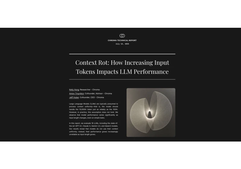 Context Rot: How increasing input tokens impacts LLM performance