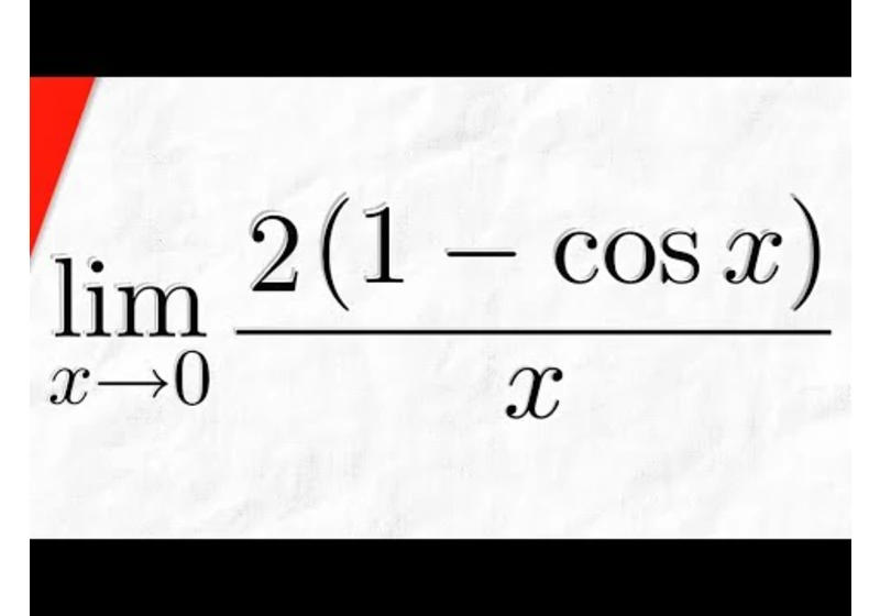 Limit of 2(1-cosx)/x as x approaches 0 | Calculus 1 Exercises