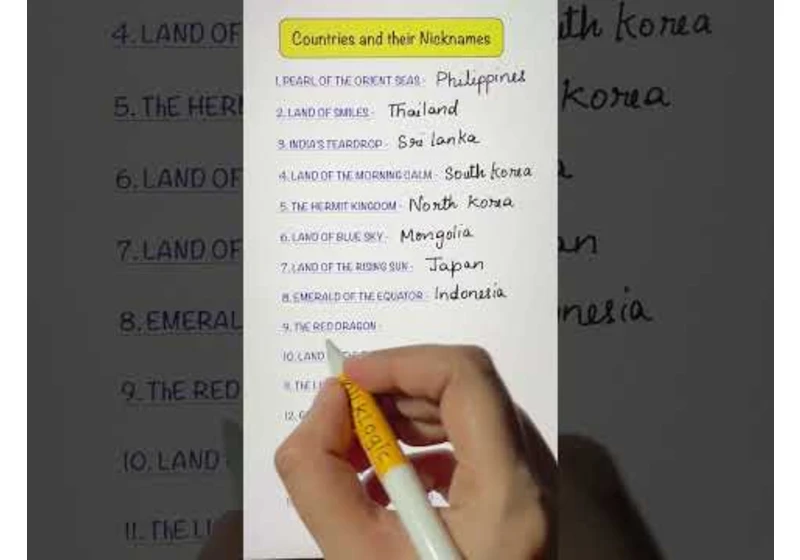 Countries and their Nicknames