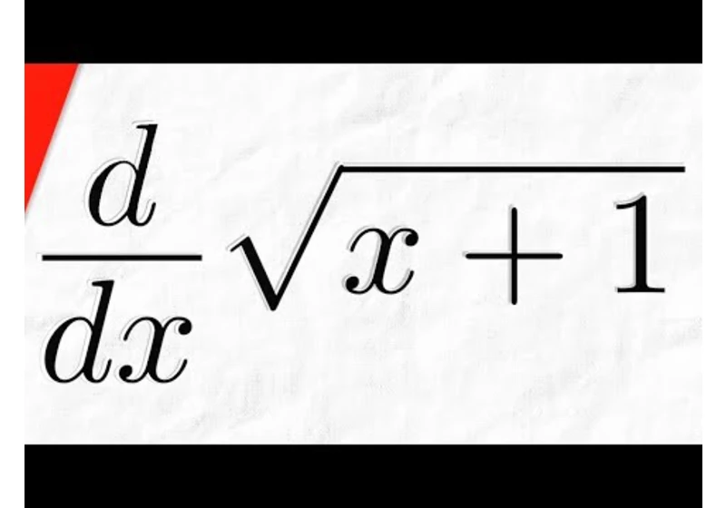 Derivative of sqrt(x+1) | Calculus 1 Exercises