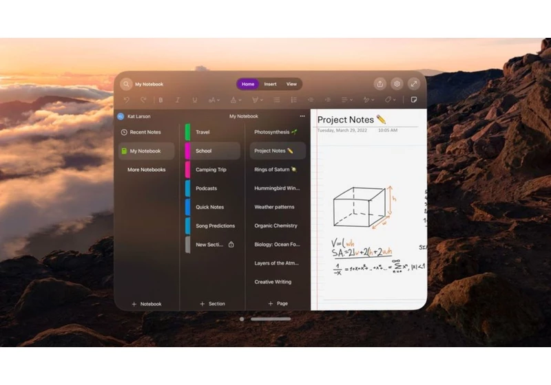  Microsoft's OneNote experience is natively available on the Apple Vision Pro with support for Copilot and 2FA to follow 