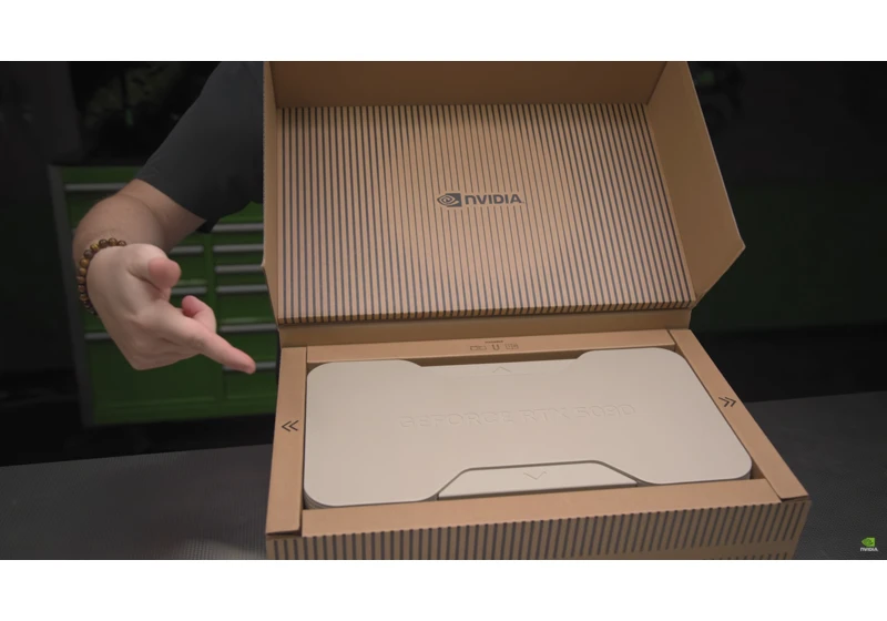 RTX 5090 FE unboxing reveals eco-friendly packaging — an inkless box made of "paper fibers"