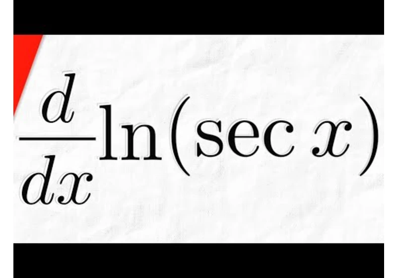 Derivative of ln(secx) with Chain Rule | Calculus 1 Exercises