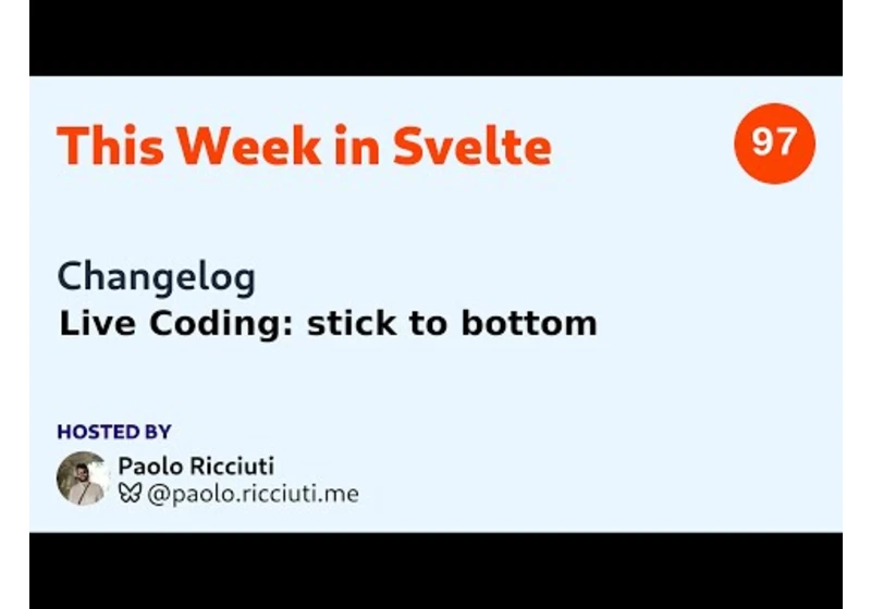 This Week in Svelte, Ep. 97 — Changelog, svelte5-router