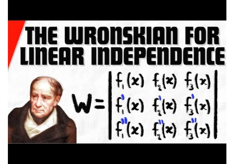 Linear Independence of Functions with Wronskian | Linear Algebra