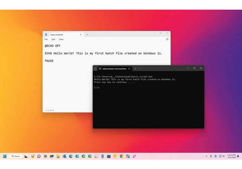 How to create batch script files on Windows 11