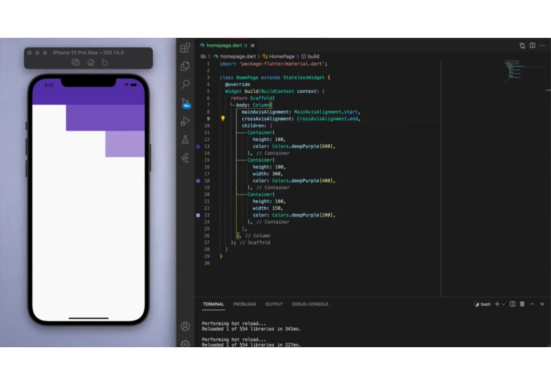 Column & Row Widgets in Flutter
