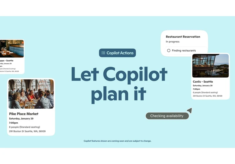 Microsoft Copilot can now book dinner reservations or buy gifts on your behalf