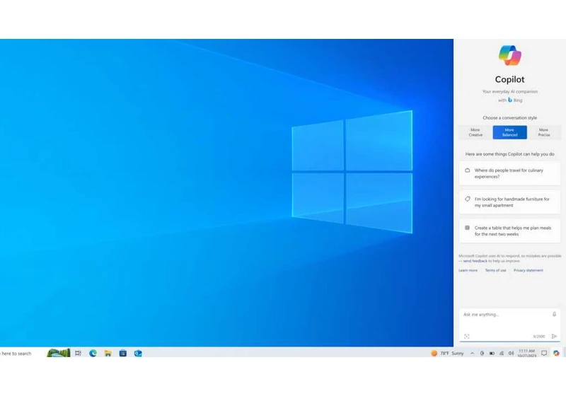 Microsoft’s AI-powered Copilot rolls out to Windows 10 testers