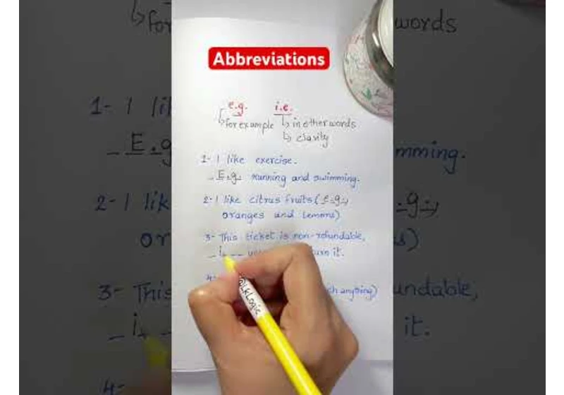 What’s the difference between abbreviations e.g. and i.e. ??