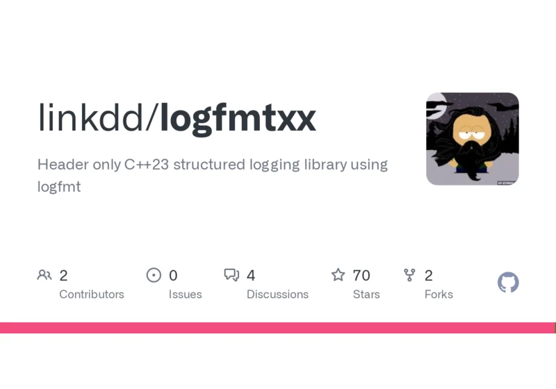 Show HN: Logfmtxx – Header only C++23 structured logging library using logfmt