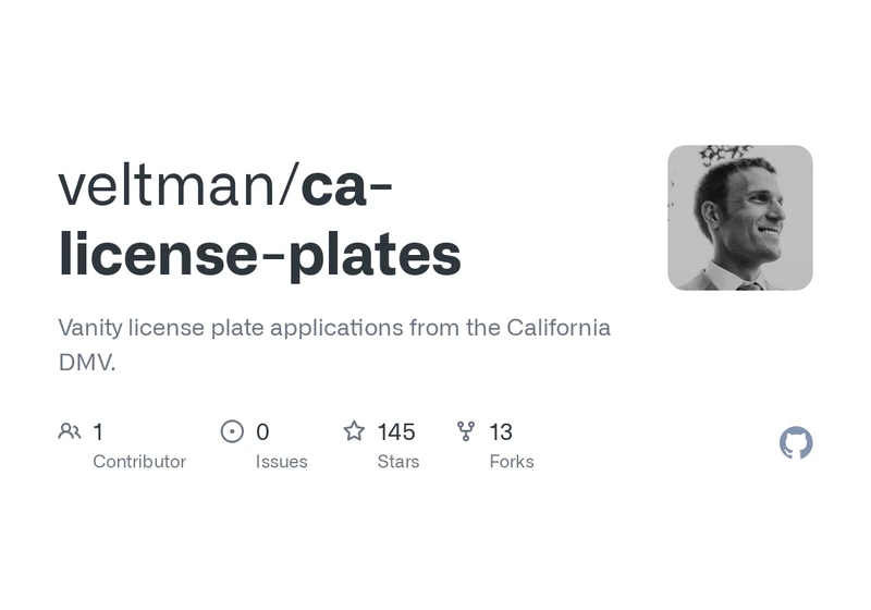 California vanity license plate applications with reasons for rejection