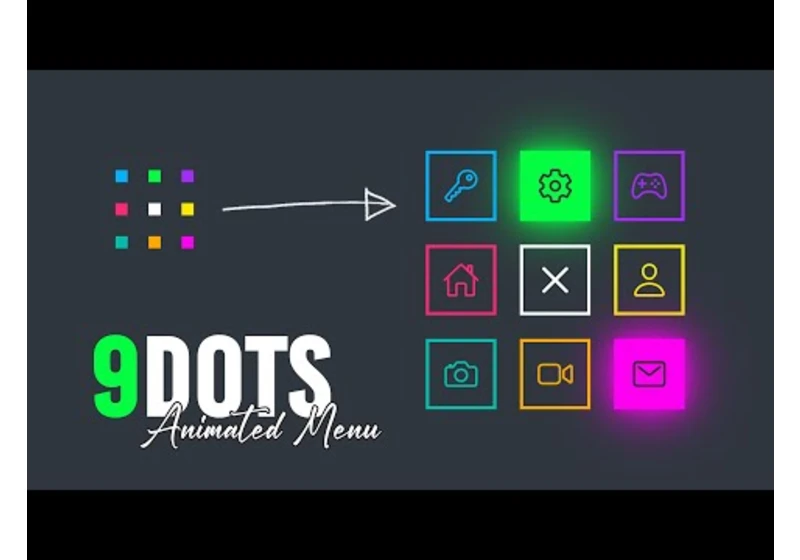 Animated 9 Dots Navigation Menu using Html CSS & Javascript