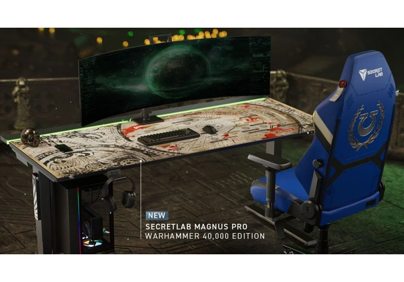 Secretlab's new Warhammer 40,000 sit-to-stand desk is one of the coolest pieces of licensed gear I've ever seen