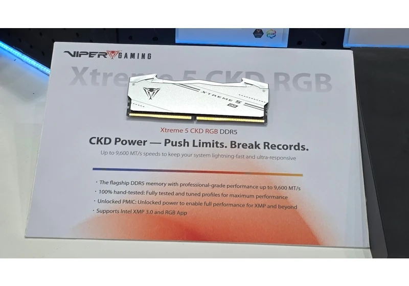 Patriot unveils world's first DRAMless PCIe 5.0 SSD and 9600MT/s DDR5 CUDIMM memory