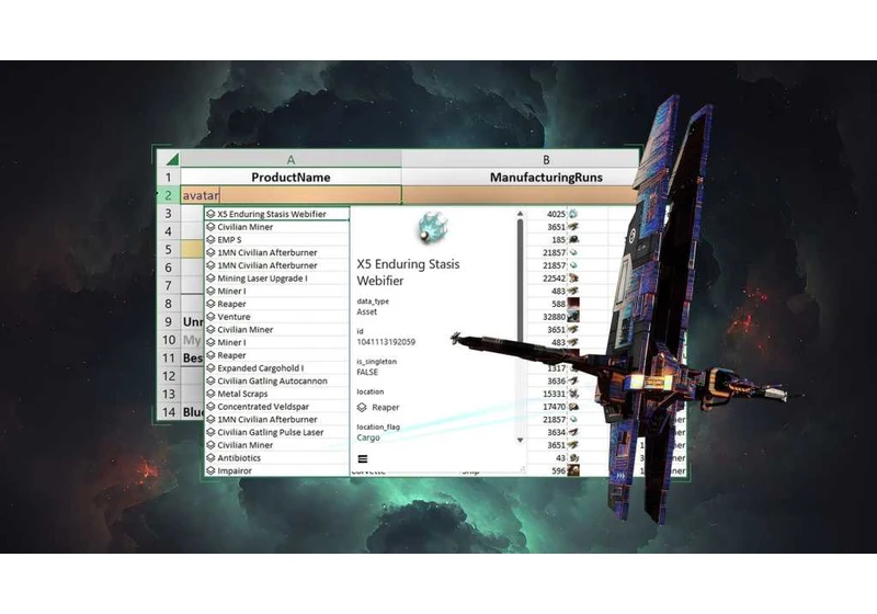 EVE Online’s Excel integration is live: Pretend spaceships, real spreadsheets