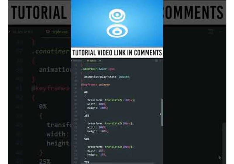 CSS 3D Animation Effect Tutorial #shorts