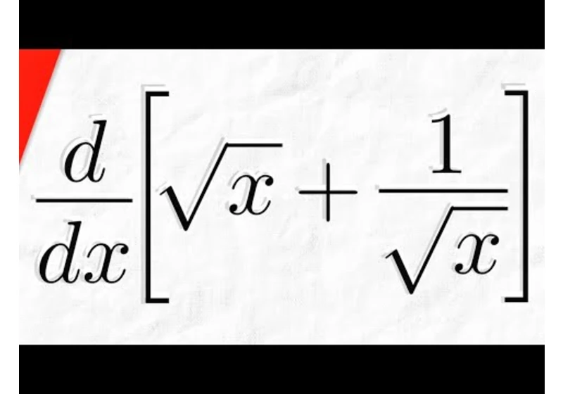 Derivative of sqrt(x)+1/sqrt(x) | Calculus 1 Exercises