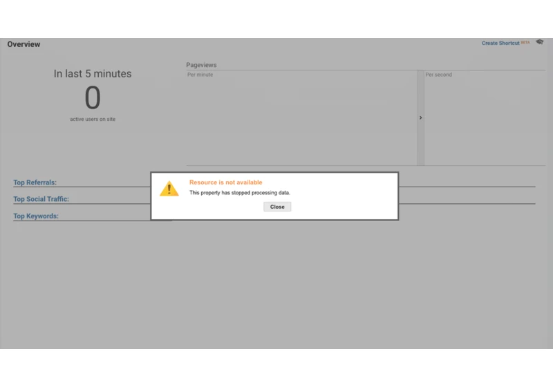 R.I.P. UA – Search Engine Land property has stopped processing data