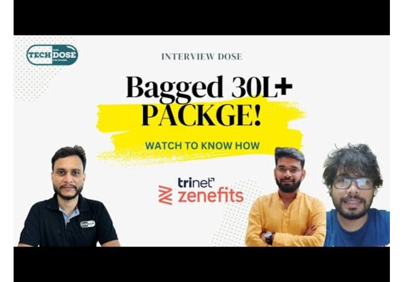 Zenefits Trinet Offer | Interview Dose Alumni