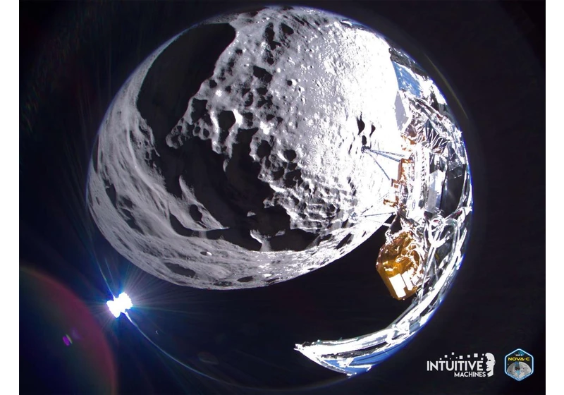 Intuitive Machines’ Odysseus lander tipped over at touchdown, but it’s still kicking