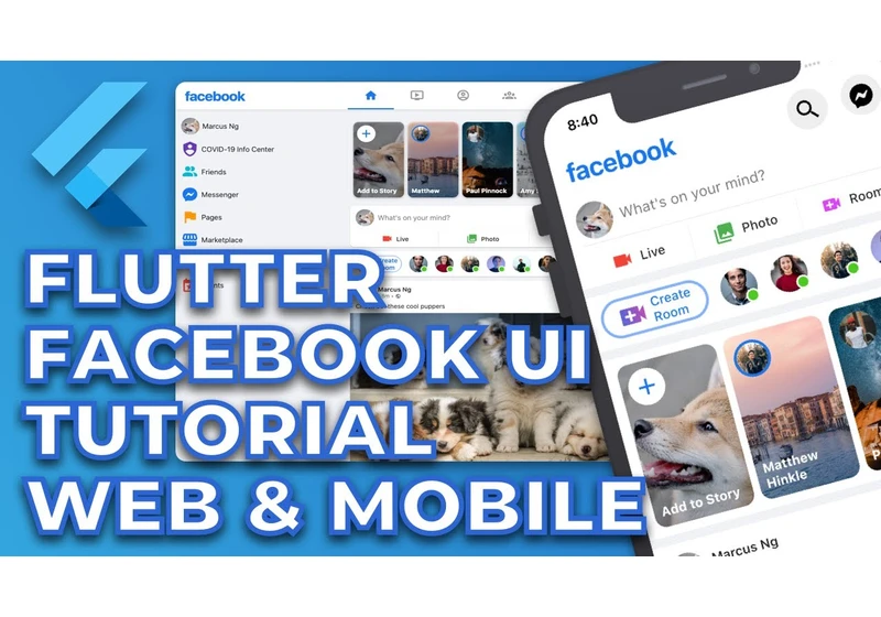 Flutter Facebook Responsive UI Tutorial | Web and Mobile