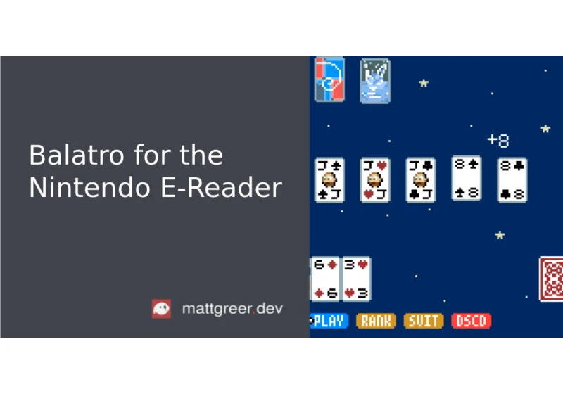 Balatro for the Nintendo E-Reader