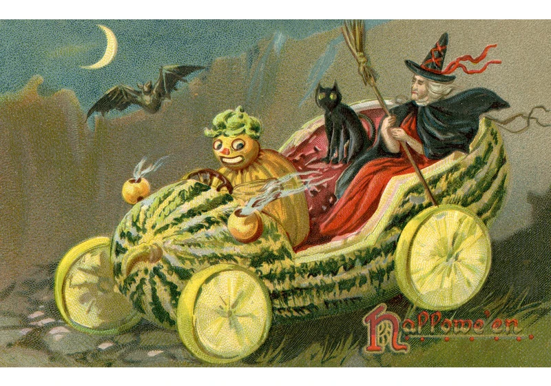 A collection of Halloween postcards from "golden age" of picture postcards