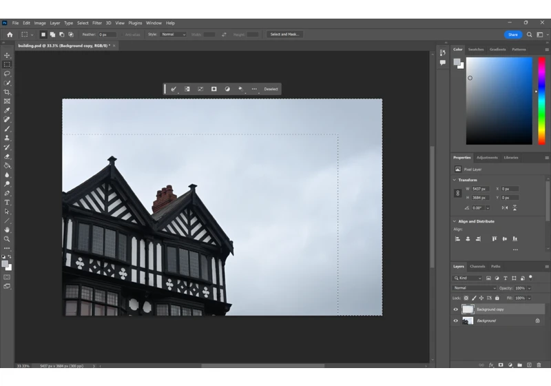 How to extend a background in Photoshop