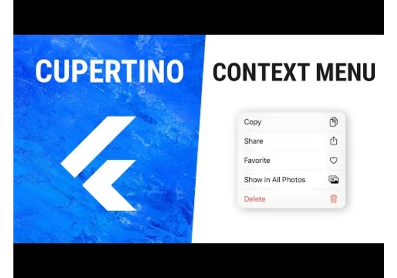 Flutter CupertinoContextMenu Widget