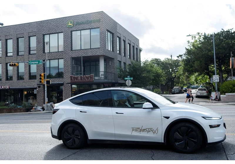 A Tesla robotaxi inexplicably drove into a parked car