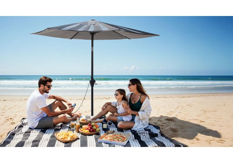  Move over Mary Poppins: this solar umbrella will charge your devices while you chill in the shade 
