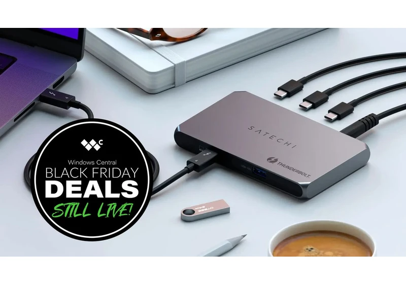  Boost your laptop or Copilot+ PC with this monster Thunderbolt 4 USB dock from Satechi, a deal for $30 less this Cyber Monday / Black Friday 