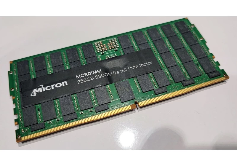 Micron shows massive 256GB DDR5-8800 memory sticks — High-capacity 20-watt MCRDIMM modules for next-generation servers come in different flavors 