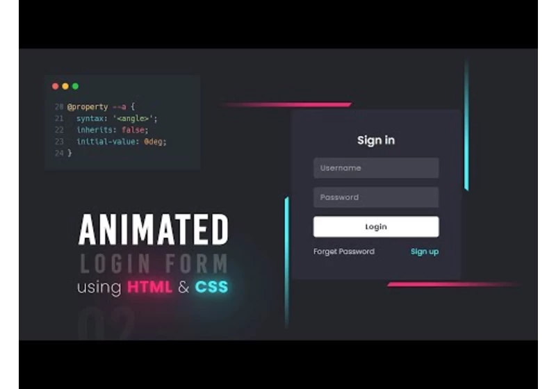 Animated Login Form Html CSS