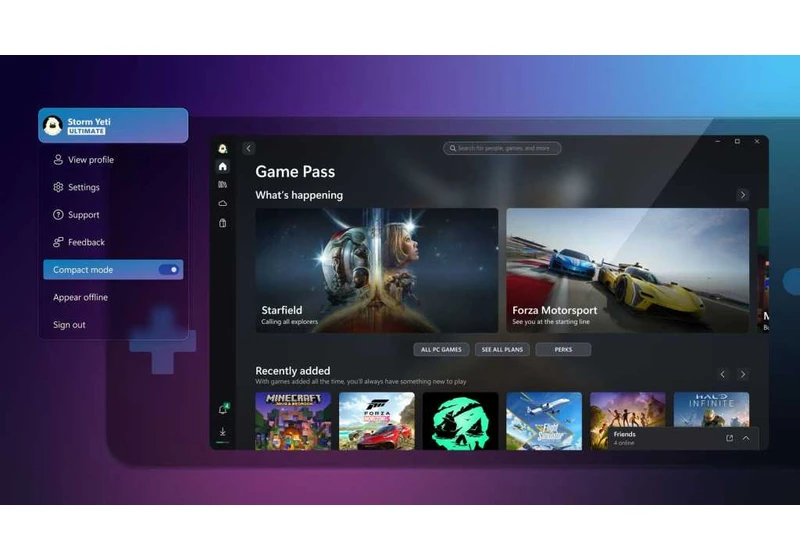 Microsoft’s Xbox app update tips its cap to portable gaming with new mode