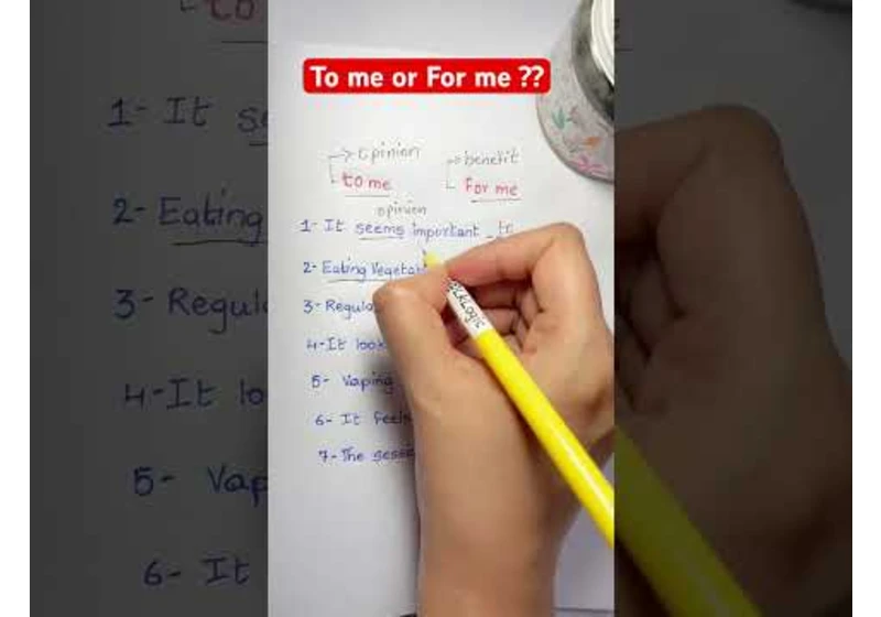 To me or for me ? What’s the difference?