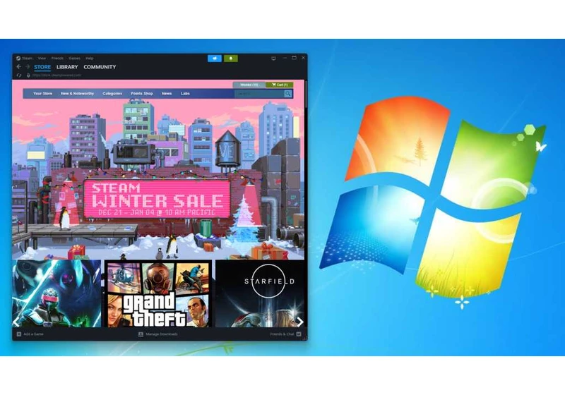 Steam officially ends support for Windows 7 and Windows 8