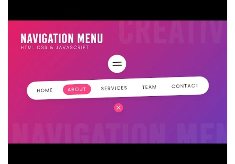 Animated Navigation Bar using Html CSS and Javascript