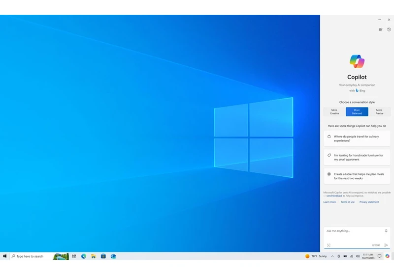 Microsoft's AI-Driven Copilot hits Windows 10 release preview, bringing AI assistant to more people