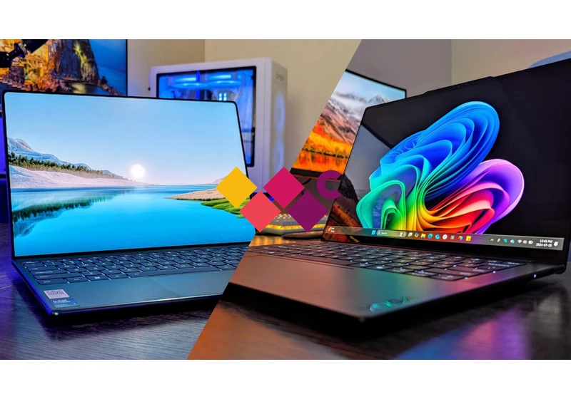 How does the Intel-powered Lenovo Yoga Slim 9i compare to the Yoga Slim 7x with Snapdragon X?