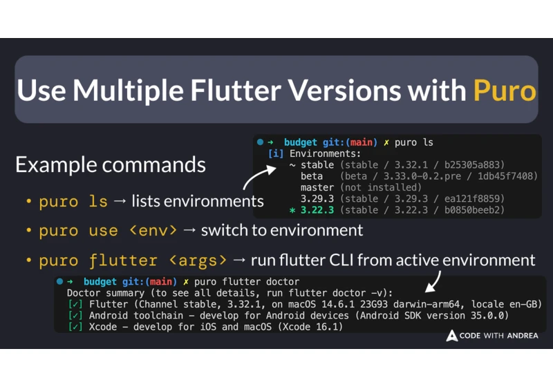Use Multiple Flutter Versions with Puro