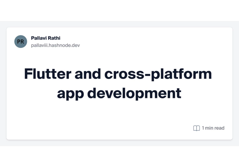 Flutter and cross-platform app development