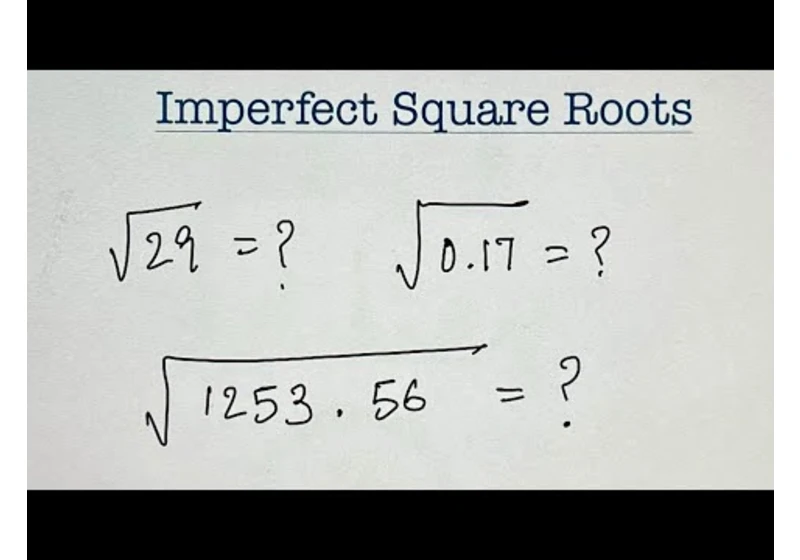 How to Simplify the Square roots of Non Perfect Squares using Short Trick and Long Division Method