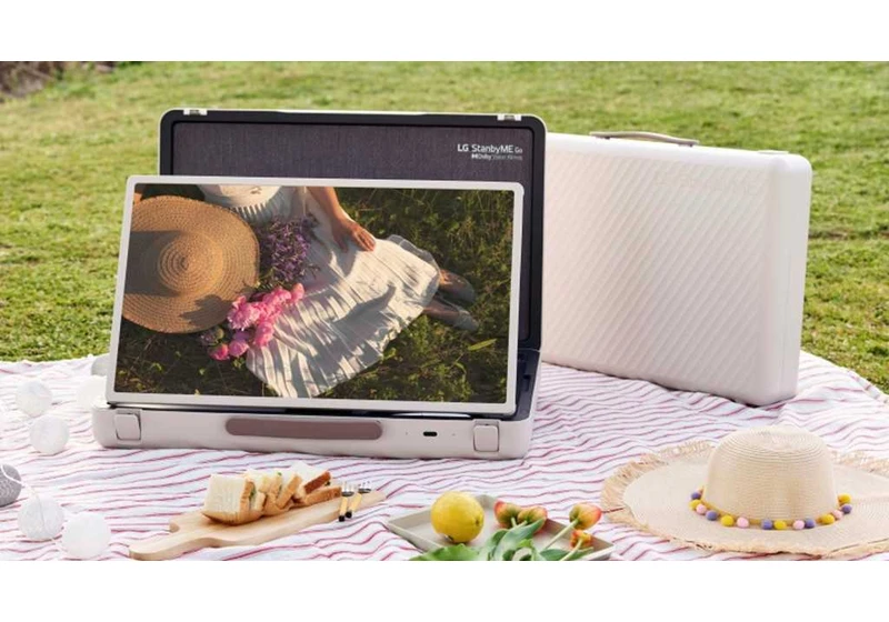 This LG portable monitor lives inside a stylish briefcase