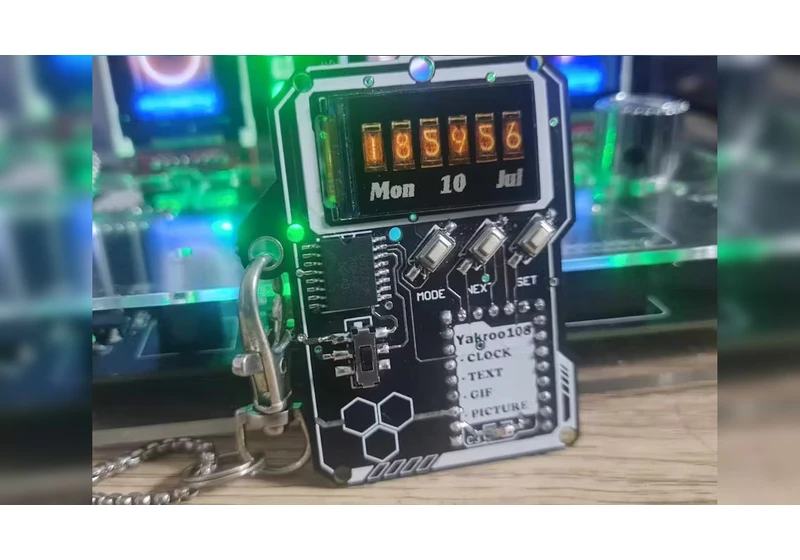 Raspberry Pi Pico Powered Cyberpunk Neck Watch Tells More Than Just the Time