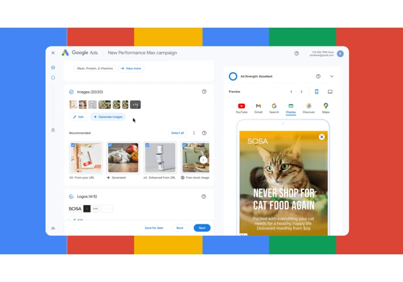 Google PMax adds generative AI to create text assets, images