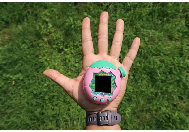 Here's the absolutely massive Tamagotchi Paradise next to other objects in the wild, for scale