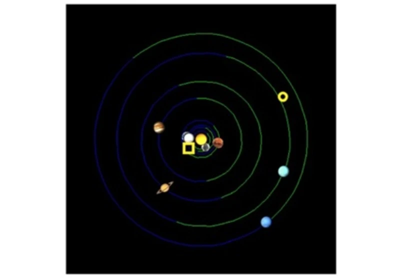 Jedna z možných poloh deváté planety (Planet Nine)